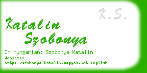 katalin szobonya business card